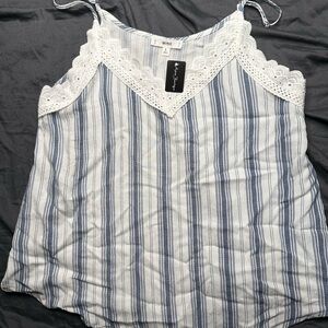 MINE Striped Camisole with Lace Detail